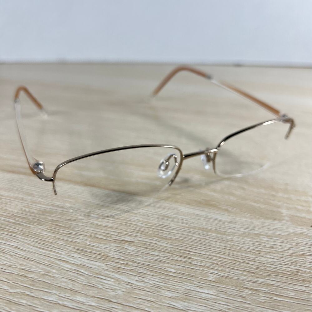Gloria Vanderbilt Theta 10 234 Eyeglasses FRAMES Silver Amber Oval 52-18-140
